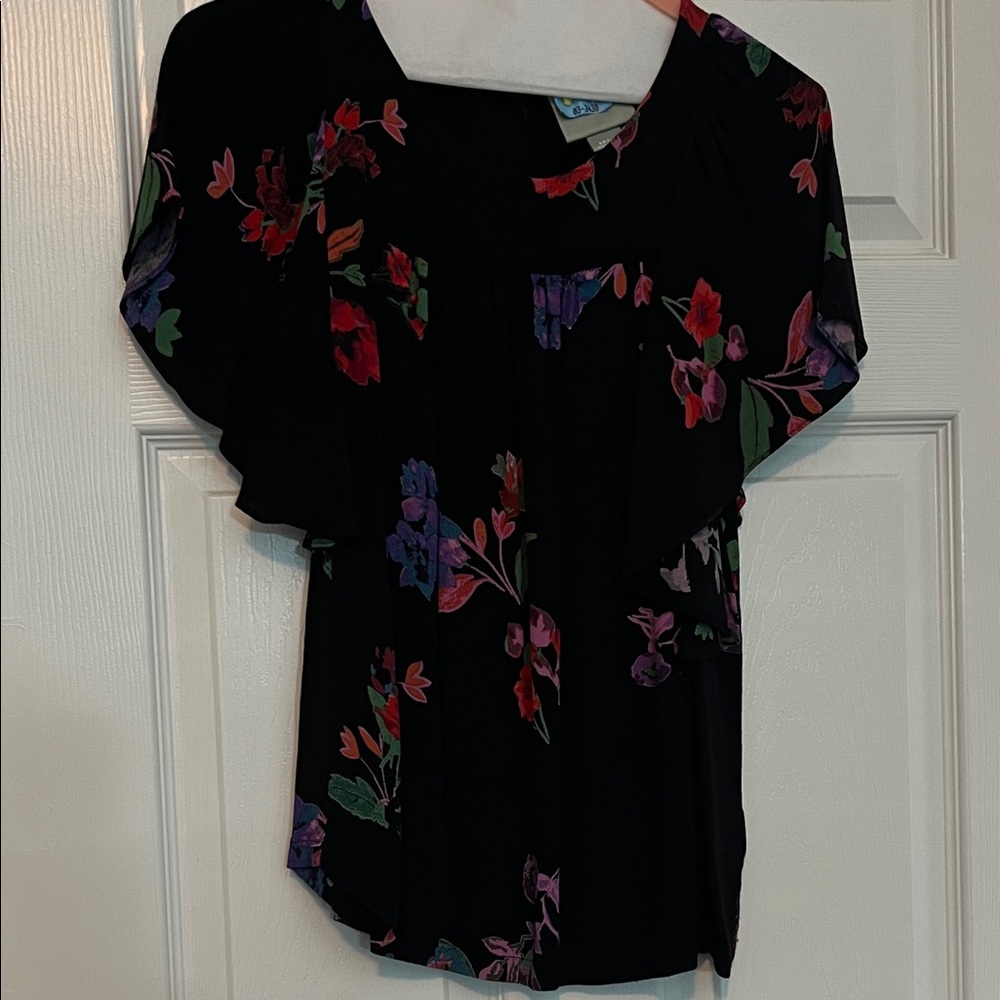 Floral Black Women's Top